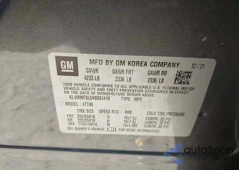 2022 Buick Encore Gx Fwd Essence from USA, damaged, VIN KL4MMFSL5NB084418